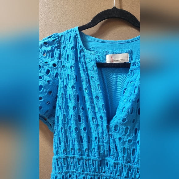EUC Anthropologie Somerset Eyelet Maxi Dress Sky Blue Size XS - Picture 10 of 15